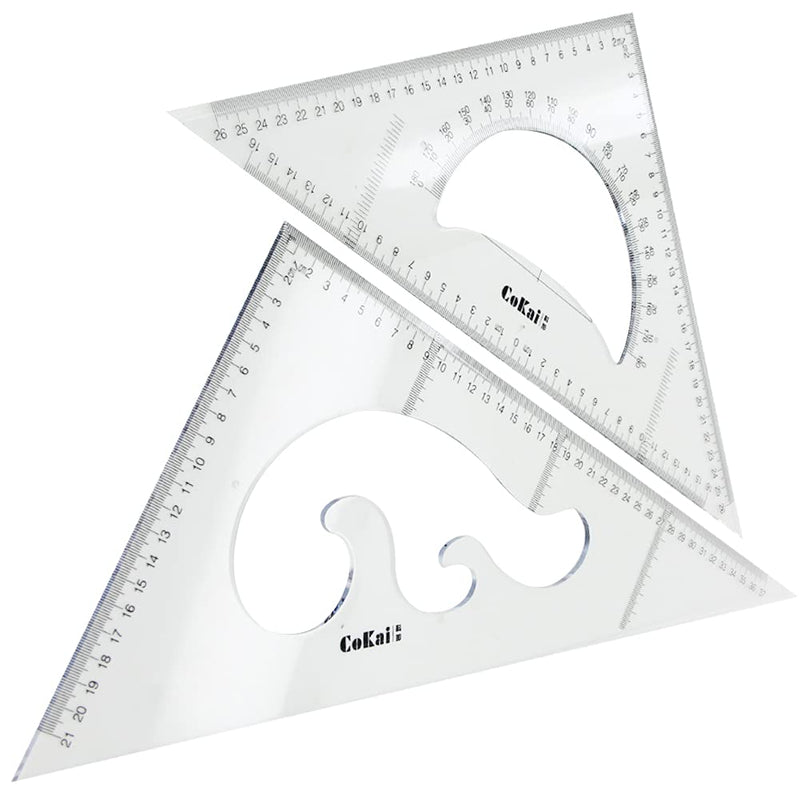 [Australia - AusPower] - Auniwaig Triangle Ruler Set 1.57 inch Plastic Angle Ruler Protractor Triangle Ruler Measuring Layout Tool for Students Carpenter Engineer 1pcs 