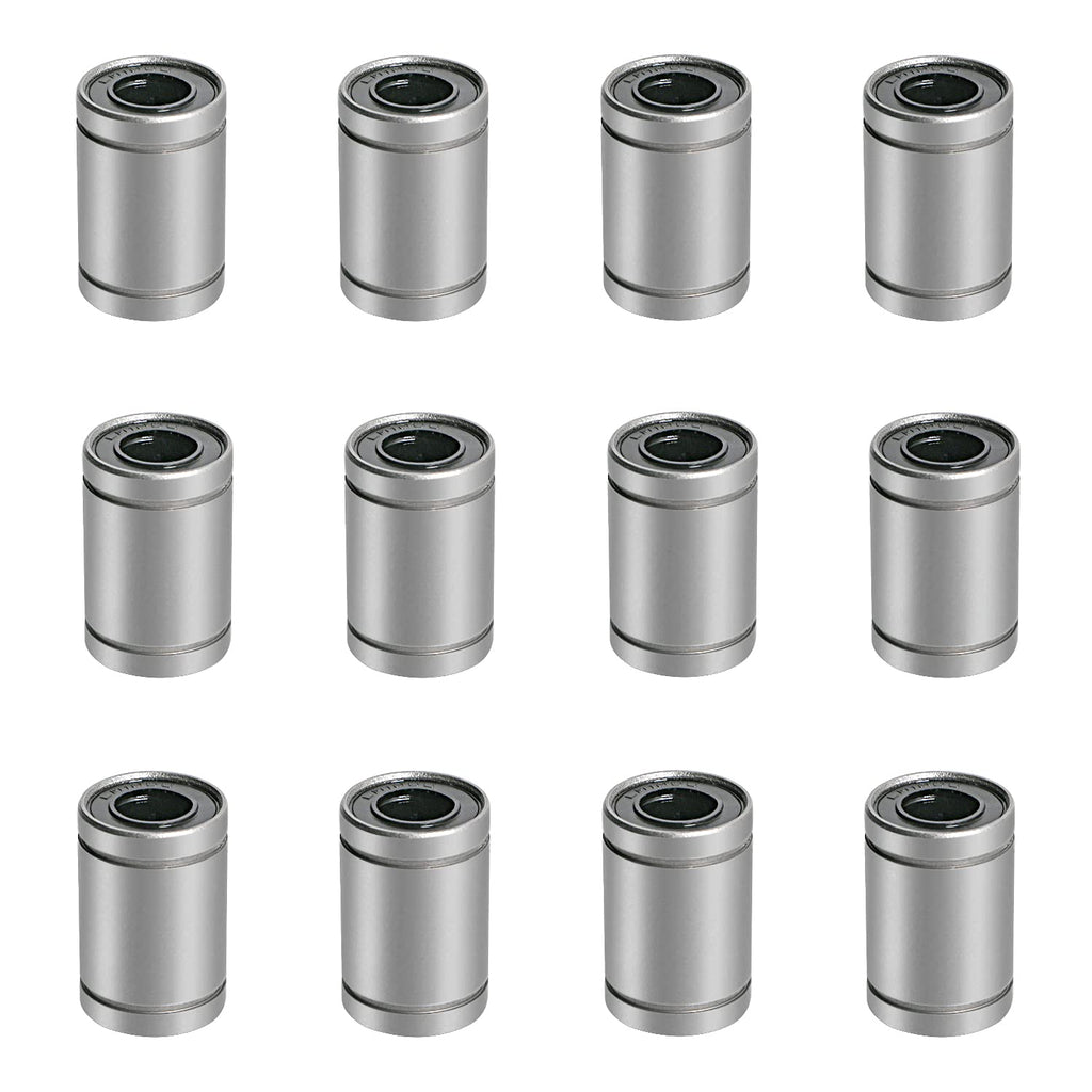 [Australia - AusPower] - Aopin LM10UU Cylinder Linear Motion Ball Bearing, ID 10mm, OD 19mm Linear Ball Bearings Sae52100 Carbon Steel, 4 Rows of Steel Balls, Great for CNC, 3D Printer, Linear Rail Guide 12 PCS 