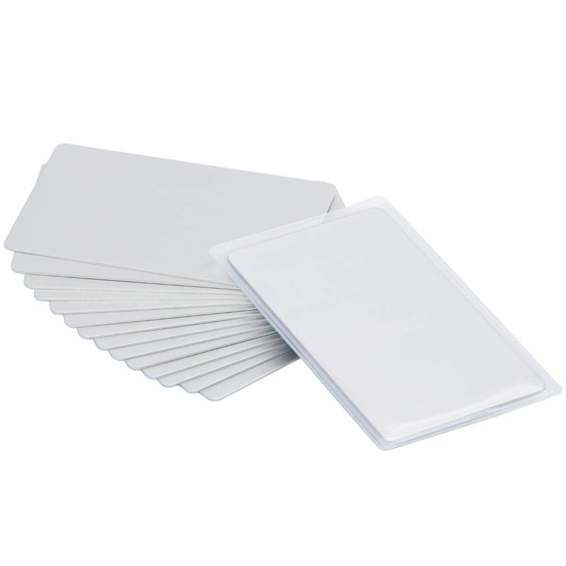 [Australia - AusPower] - Thick Aluminum Metal Business Cards Anodized Aluminum 86 X 54 X 0.8mm 15 pcs Include Protector Sleeves (silver) silver 