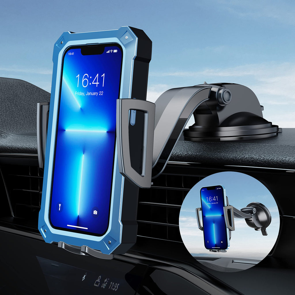 [Australia - AusPower] - Dashboard Phone Holder for Car, VIOY Car Phone Holder Mount with Adjustable Arms, Strong Suction Cup Windshield Phone Mount Fit with iPhone 13 12 11 Max Pro X XS Max XR 8 7, Samsung Galaxy S20 