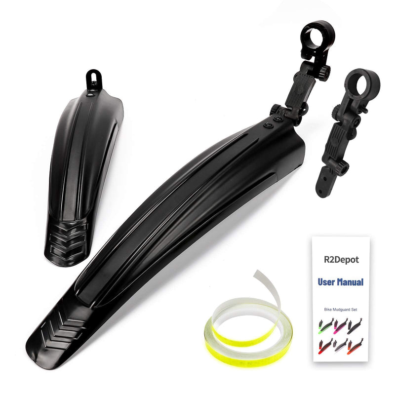 [Australia - AusPower] - Bike Mudguard Set with 8M DIY Reflective Tape, 2 Parts-Universal Full Cover Thicken Widen Bicycle Fender Set, Front/Rear Mud Guards Fit for 20"/22"/24"/26" MTB Mountain Road Bike Riding Cycling 