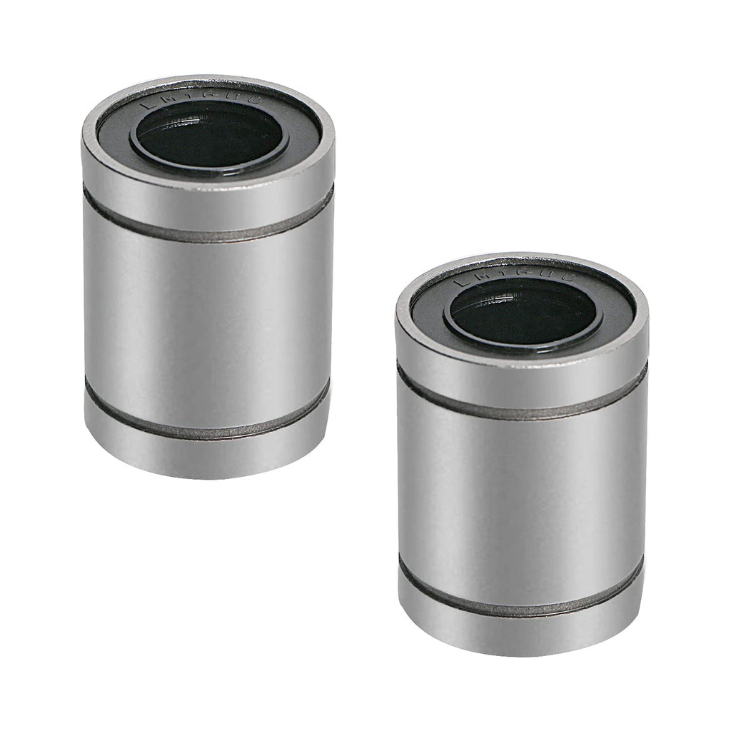 [Australia - AusPower] - Aopin LM16UU Cylinder Linear Motion Ball Bearing, ID 16mm, OD 28mm Linear Ball Bearings Sae52100 Carbon Steel, 4 Rows of Steel Balls, Great for CNC, 3D Printer, Linear Rail Guide 2 PCS 