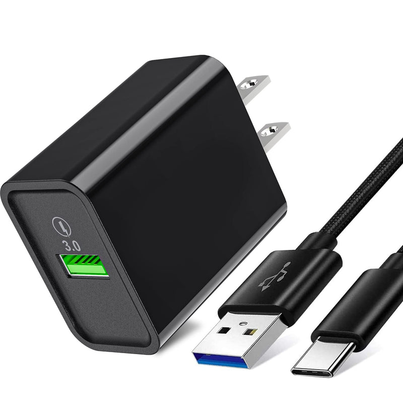 [Australia - AusPower] - 18W for Samsung Galaxy A02S A12 A32 A42 A52 5G Charger Block,Fast Quick Charge 3.0 Wall Phone Power Adapter and 6FT USB C Cable for LG Velvet,Stylo 6 5 4,K92 Wing,K51 Q70,V60 G8X G7 G8 v40 v35 Thinq 