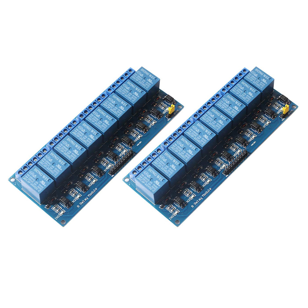[Australia - AusPower] - DEVMO 8 Channel DC 5V Relay Module Board, (2PACK) Electrical Equipments 8-Ch Optocoupler Compatible with PIC AVR DSP ARM MCU PLC Smart Home Control Switch 2 PCS 