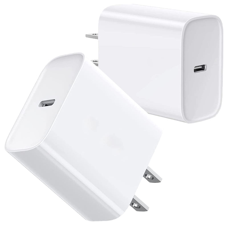 [Australia - AusPower] - iPhone Fast Charger, Upgrade PD Wall USB C Charger Plug iPhone 12 Fast Charger Block Compatible with iPhone 11 12 13/Mini/Pro/Pro Max/iPhone 11 Power Adapter (2 Pack) White-2 Pack 