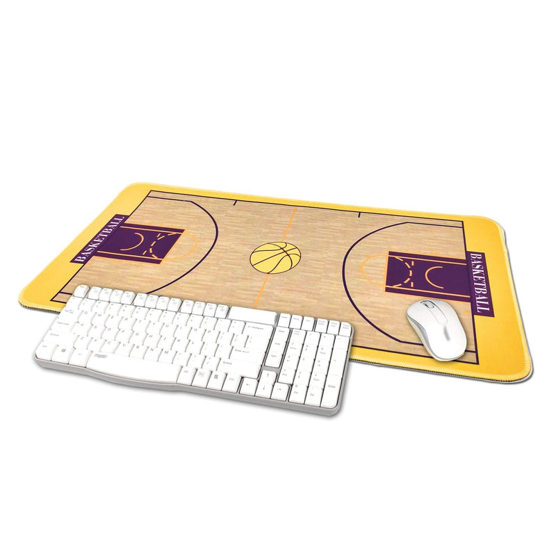 [Australia - AusPower] - TRIPRO Basketball Arena Design Large Gaming Mouse Pad XXL Extended Keyboard Mat Desk Pad Big Mousepad,Size 23.6"x11.8",Water-Resistant,Non-Slip Base,for Baksetball Fans Gifts (Yellow) Yellow 