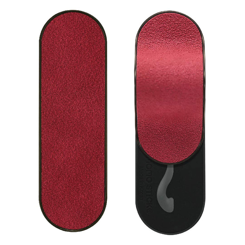 [Australia - AusPower] - FLAT STICK Phone GripStandHolder | Wireless Charging | Apply (Google) Pay | New Finger Grip for All Smartphones - Red Suede 