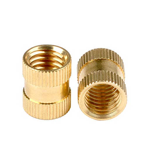 [Australia - AusPower] - in-saiL 50pcs/Pack M5x12.0mm OD8.0mm Female Thread Brass Knurled Threaded Insert Embedment Nut Brass C3604 