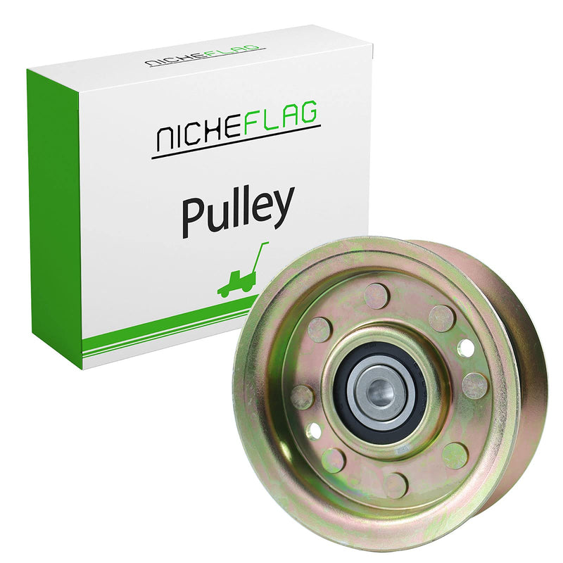 [Australia - AusPower] - NICHEFLAG 173901 Flat Idler Pulley for Husqvarna YTH180 GTH200 GTH205 YTH1746 Decks Replaces 156493 532156493 532173901 78-053 (1) 