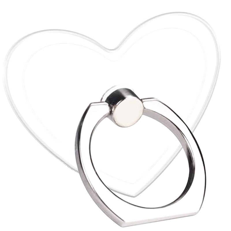 [Australia - AusPower] - TACOMEGE Transparent Clear Phone Holder Ring Grips, Finger Ring Stand for Cell Phone Tablet (Heart-Clear) 