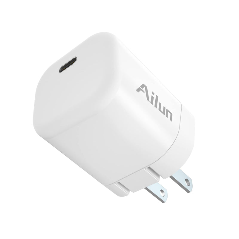 [Australia - AusPower] - Ailun 20W USB C Power Adapter,PD Port Wall Charger Block Foldable Fast Charge Compatible with iPhone 13/12 Pro Max/12 Mini/11,Galaxy,Pixel 4/3, iPad Pro (Cable Not Included) 