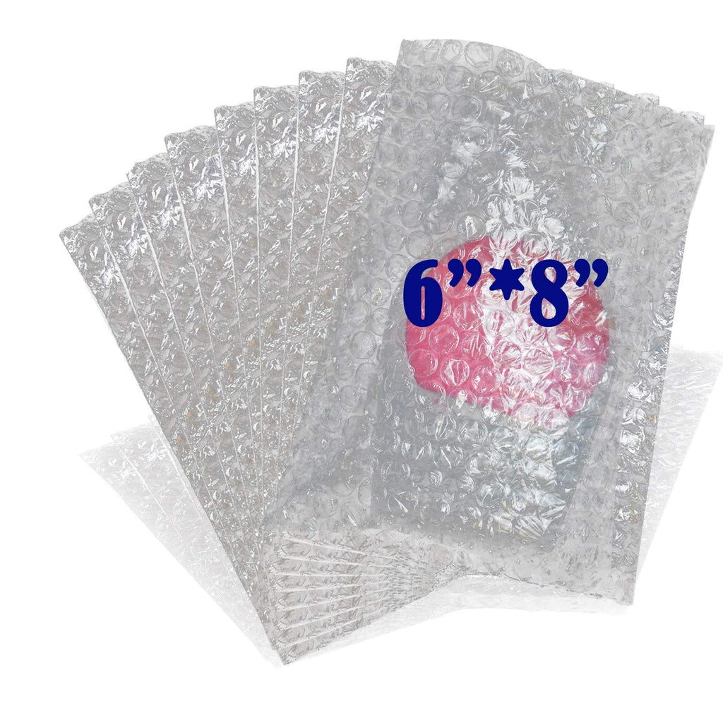 [Australia - AusPower] - 100Pack 6x8 Inch Bubble Out Bags Bubble Pouches Wrap Cushioning Packaging Bags, Double-Side Premium Small Bubble Out Pouch for Moving, Shipping, and Storage 6"x8" 