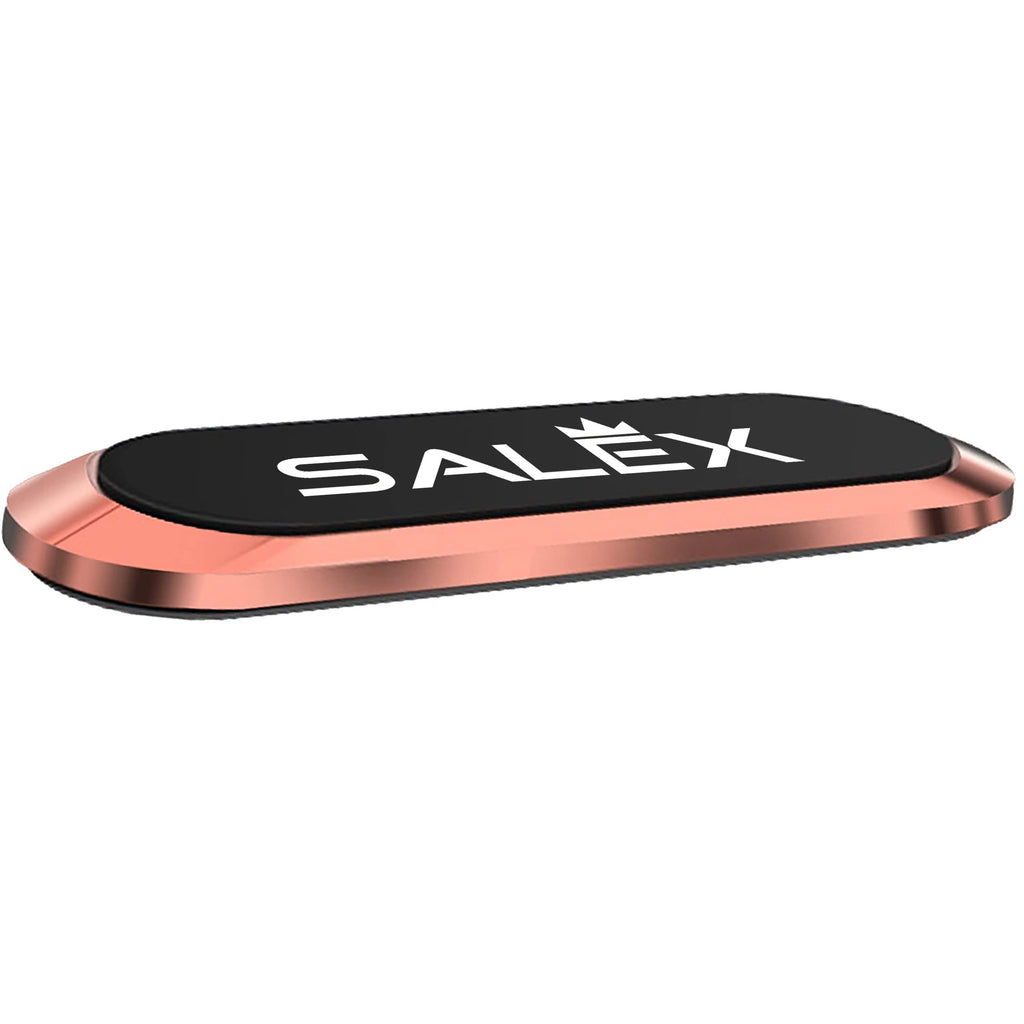 [Australia - AusPower] - SALEX Rose Gold Magnetic Mount. Pink Flat Cell Phone Holder for Car Dashboard, Wall, Windshield, Mirror. Cute Stick on Universal Kit Compatible with GPS, Tablets, Smartphones, Knives, Keys, Spoons. 1 Pack 