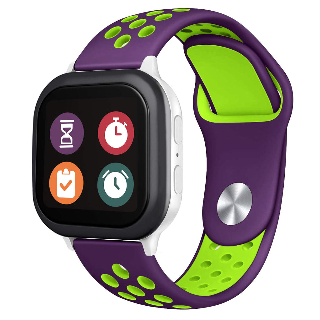 [Australia - AusPower] - Compatible with Gizmo Watch Band Replacement for Kids, Breathable Soft Silicone Band Compatible with Gizmo Watch 2 and Gizmo Watch 1 Purple / Green 