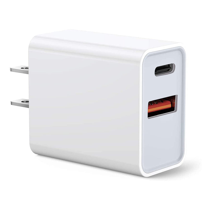 [Australia - AusPower] - USB C Charger, 20W Fast Charging Block, 2 Port Fast Charger Block with USB C Power Adapter, PD + Quick Charge 3.0 USB Wall Charger Plug for iPhone 12/12 Mini/Pro Max/11/iPad Pro/AirPods Pro/Samsung… 