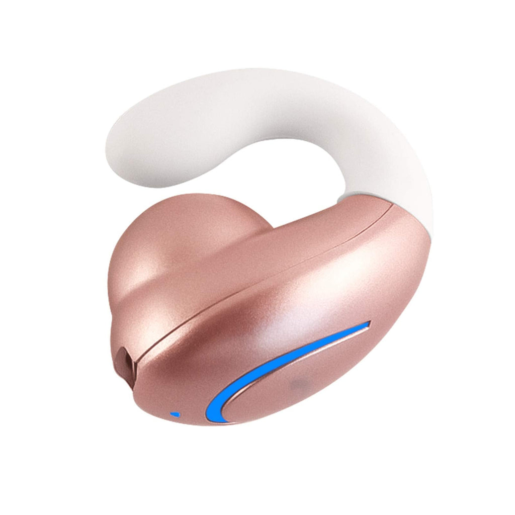 [Australia - AusPower] - Bluetooth Headset, Sunffice Single Ear BT5.0 Ultralight Wireless Headphone Cell Phone Earpiece Ear Clip with Mic, Noise Canceling Handsfree Driving Earbud for iPhone, Android,Samsung Smartphone(Pink) Pink 