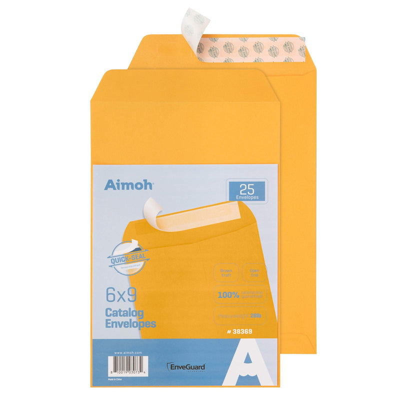 [Australia - AusPower] - 25 6 x 9 Self-Seal Brown Kraft Catalog Envelopes - 28lb, 25 Count, Ultra Strong Quick-Seal, 6x9 inch (38369) 