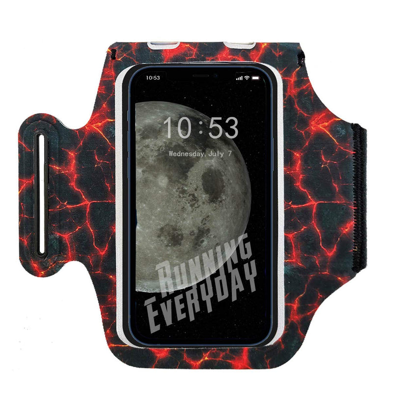[Australia - AusPower] - Snailman Running Phone Holder Sports Armband. iPhone Cell Phone Arm Bands for Women, Men, Runners, Jogging, Cycling, Walking, Exercise & Gym Workout. Cell Case for iPhones, Galaxy (Magma) Magma 