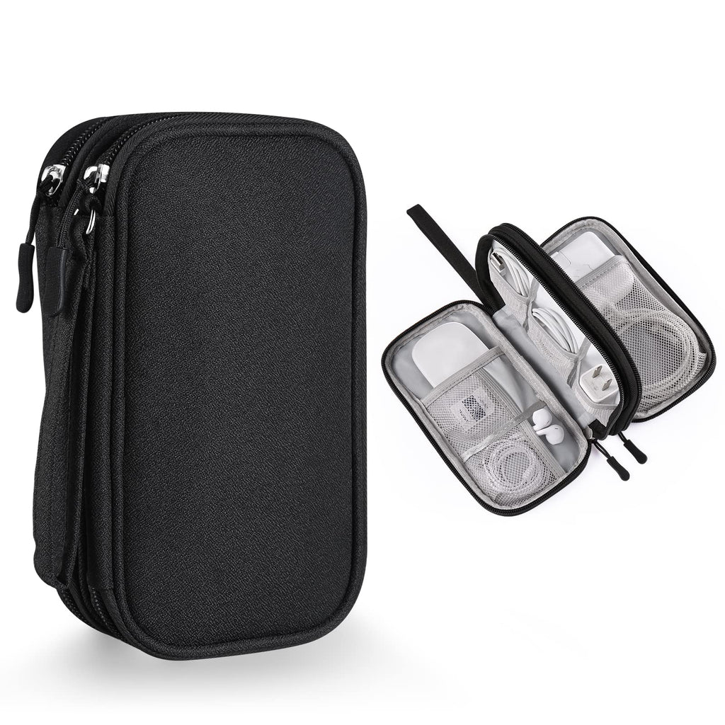 [Australia - AusPower] - Tech Organizer Travel Case, Bevegekos Small Carrying Tech Kit for Electronics and Accessories, Waterproof (Small, Black) 