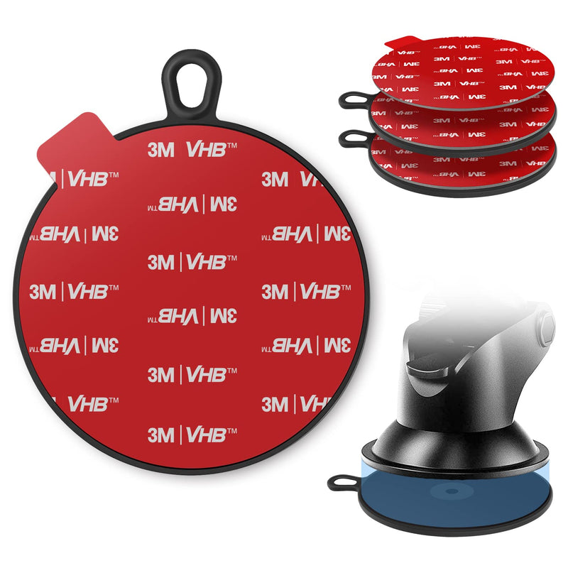 [Australia - AusPower] - Dashboard Pad Mounting Disk for Suction Cup, Large Plastic 3M Extra Strong Adhesive Disc for Dash Windshield Holder, Camera GPS, Tablet, Car Phone Mount Base with Sticky Adhesive Replacement Pack of 3 