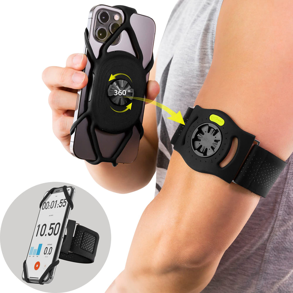 [Australia - AusPower] - Bone Run Tie Connect Kit, 360° Rotation Detachable Running Armband Universal Phone Holder Fits for iPhone 13 12 11 Pro Max Samsung Galaxy S21 Note 20 Ultra Smartphone (3 Sizes of Arm Straps) 