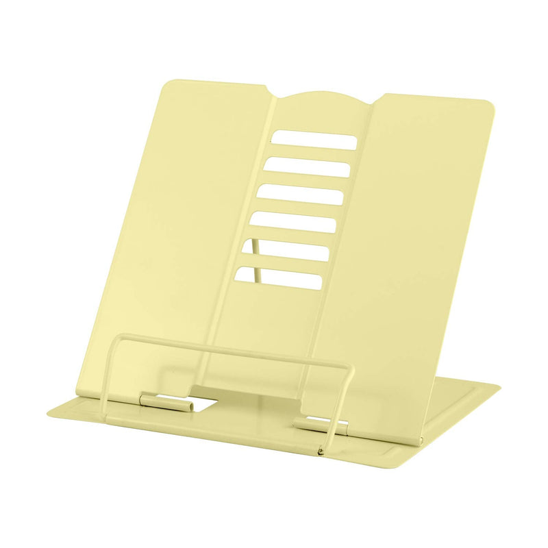 [Australia - AusPower] - MSDADA Desk Book Stand Metal Reading Rest Book Holder Adjustable Cookbook Documents Holder Portable Sturdy Bookstands for Recipes Textbooks Tablet Music Books with Page Clips (Light Yellow) Light Yellow 