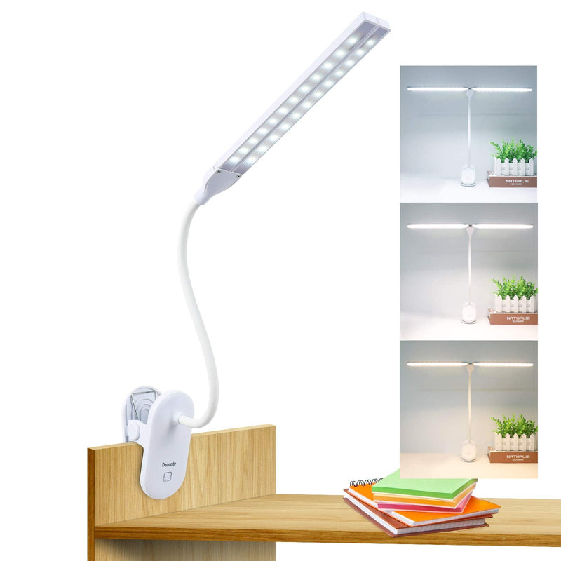 [Australia - AusPower] - LED Reading Light with Clip, Deaunbr Desk Lamp 48 LEDs 2600mAh Battery USB Rechargeable Book Lights Stepless Adjustable Brightness Eye Protection Flexible Table Lamps for Bed Headboard, Home, Office 