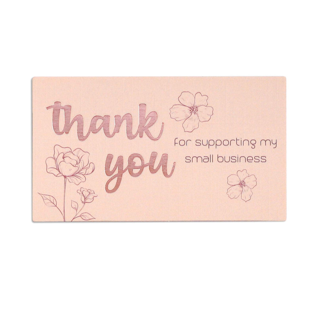 [Australia - AusPower] - 140 Thank You For Supporting My Small Business Cards, Premium Look with Rose Gold Foil Fonts, 2" x 3.5" Business card Size, Highly Recommended For Handmade Goods, Gift Shop Package Inserts 