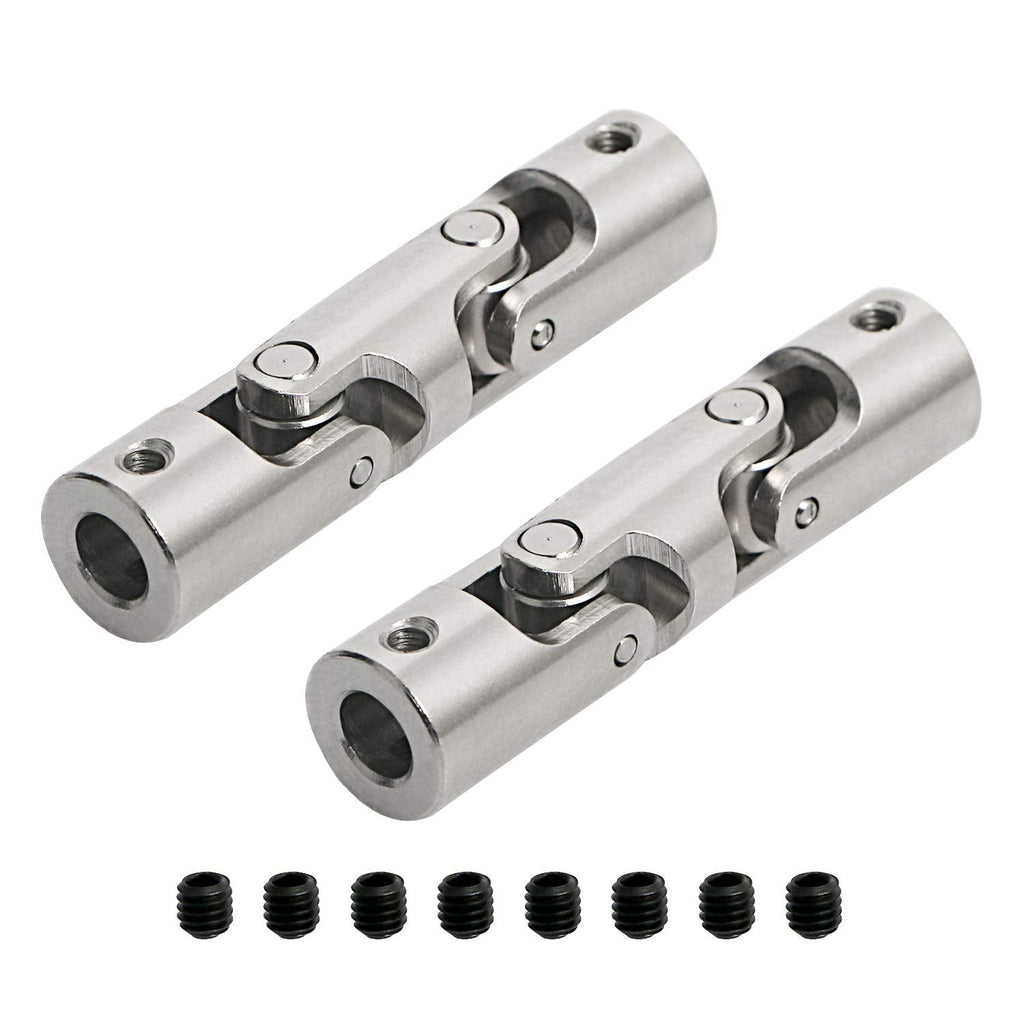 [Australia - AusPower] - Aopin 6mm to 6mm Rotatable Universal Joint Coupling Shaft Stepper Motor, Length 52mm / 2.05", Coupler Connector with Screw for 3D Printer, RC Robot, Car Boat Shaft, DIY Encoder, CNC Machine 2 Pcs 2pcs 