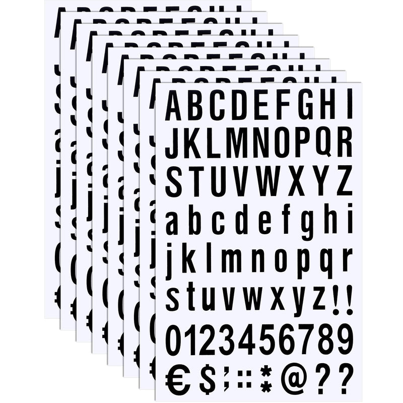 [Australia - AusPower] - 8 Sheets Self Adhesive Vinyl Letters Numbers Kit, Mailbox Numbers Sticker for Mailbox, Signs, Window, Door, Cars, Trucks, Home, Business, Address Number (Black,1 Inch) 1 Inch Black 