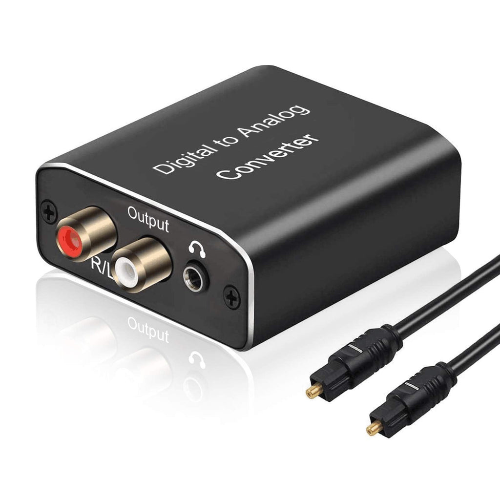 [Australia - AusPower] - Digital to Analog Audio Converter, Hdiwousp 192 kHz DAC Digital Coaxial and Optical Toslink to Analog 3.5mm Jack and RCA (L/R) Stereo Audio Adapter with Optical Cable for HDTV Home Cinema, Aluminum 