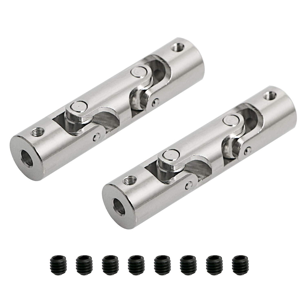 [Australia - AusPower] - Aopin 4mm to 4mm Rotatable Universal Joint Coupling Shaft Stepper Motor, Length 52mm / 2.05", Coupler Connector with Screw for 3D Printer, RC Robot, Car Boat Shaft, DIY Encoder, CNC Machine 2 Pcs 2pcs 