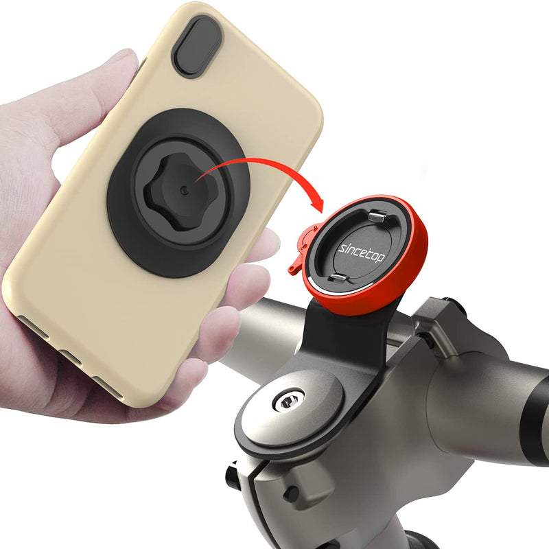[Australia - AusPower] - Bike Phone Mount,Mountain Bicycle Cell Phone Holder,Universal Aluminum Handlebar Stem Phone Clamp,Cycling Mobile Phone Clip,MTB Road Bike Quick Attach/Release for iPhone Samsung Galaxy Google-Orange 【1st Gen】Stem Mount-Orange 