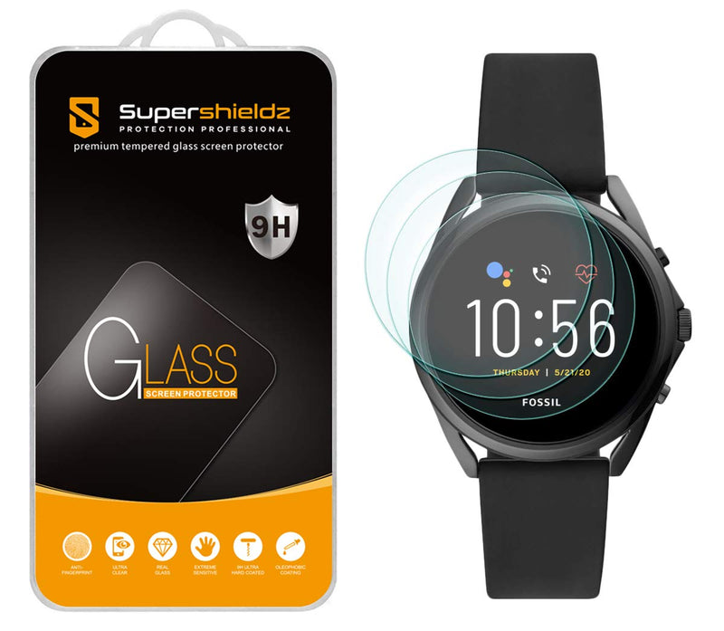 [Australia - AusPower] - (3 Pack) Supershieldz Designed for Fossil Gen 5 LTE Smartwatch Tempered Glass Screen Protector, Anti Scratch, Bubble Free 
