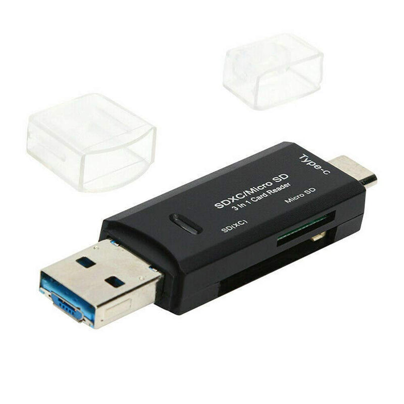 [Australia - AusPower] - 3 in 1 USB 3.0 OTG Memory Card Reader for SD/TF for Windows&MacOS for TF, SD, Micro SD, SDXC, SDHC,Micro SDXC, Micro SDHC, for Mac, PC, Laptop (3.0) 