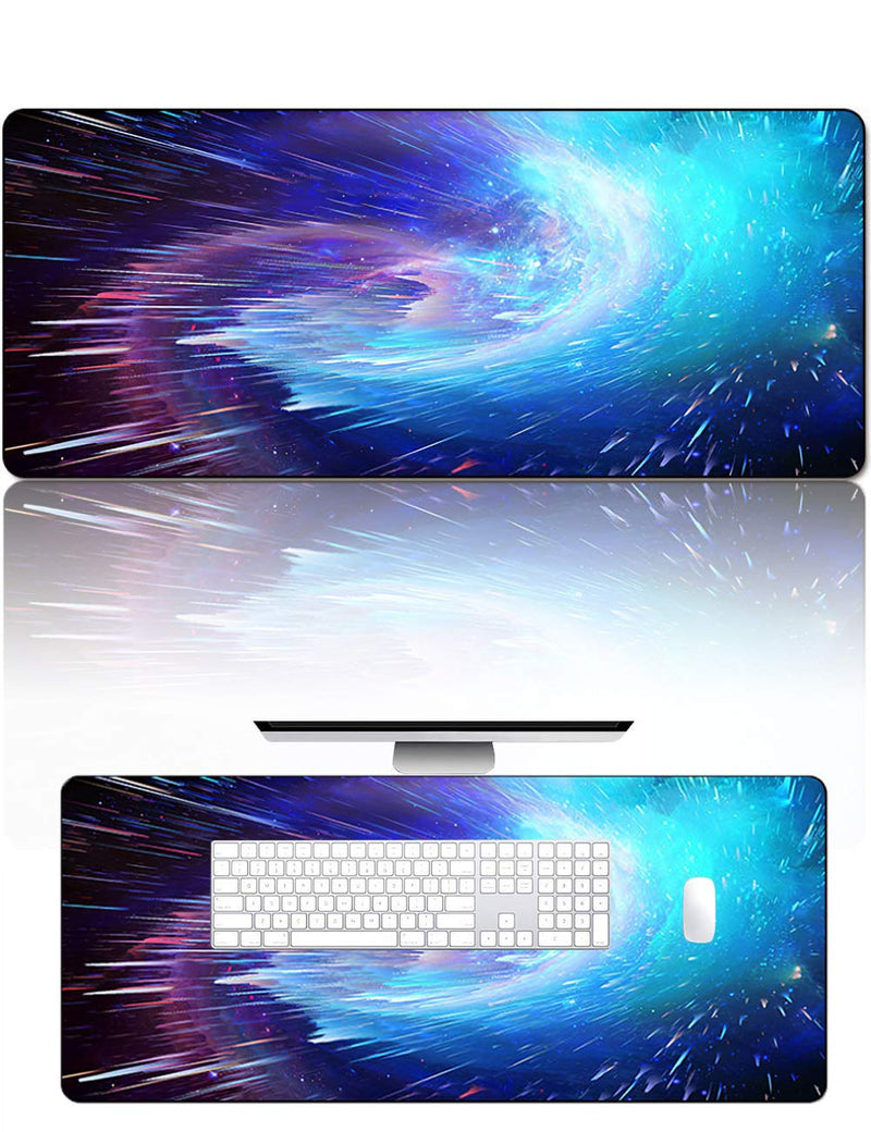 [Australia - AusPower] - Multifunctional Office Desk mat, 31.5" x 15.7" PU Leather Desk mat, Large Gaming Mouse pad, Office and Home Waterproof countertop Blotting Paper Protection pad (Rotating Starry Sky) 