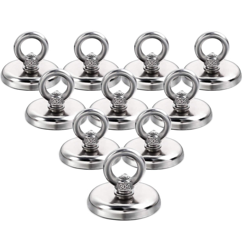 [Australia - AusPower] - DIYMAG Magnetic Hooks, 100 lbs Heavy Duty Rare Earth Neodymium Magnet Hooks with Countersunk Hole Eyebolt for Workplace, Home, Kitchen, Office and Garage, 10 Packs 100lbs Magnetic Hooks-10P 