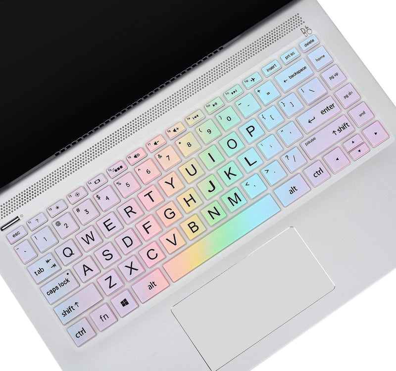 [Australia - AusPower] - Keyboard Cover for HP Pavilion X360 14" & HP Laptop 14 14-dq 14-fq 14-dk 14m-dh 14-cd/ce/cf Series 14-cf0006dx/cf0012dx 14-dk0002dx 14-dq0011dx/dq1037wm/dq1089wm 14-fq0040nr/fq0050nr Keyboard Skin Colorful Rainbow 