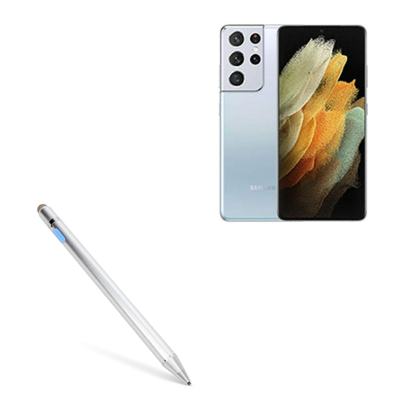 [Australia - AusPower] - BoxWave Stylus Pen for Samsung Galaxy S21 Ultra (Stylus Pen by BoxWave) - AccuPoint Active Stylus, Electronic Stylus with Ultra Fine Tip for Samsung Galaxy S21 Ultra - Metallic Silver 