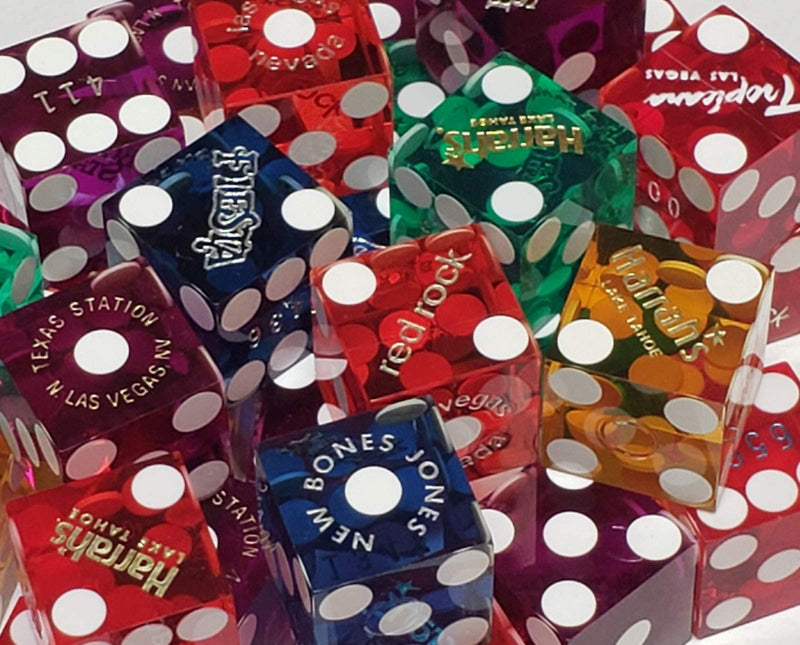 [Australia - AusPower] - Cyber-Deals Authentic Las Vegas & Nevada Casino Table-Played Craps Dice 19mm - Randomly Bundled Pairs 02 Pairs (4 Dice) 