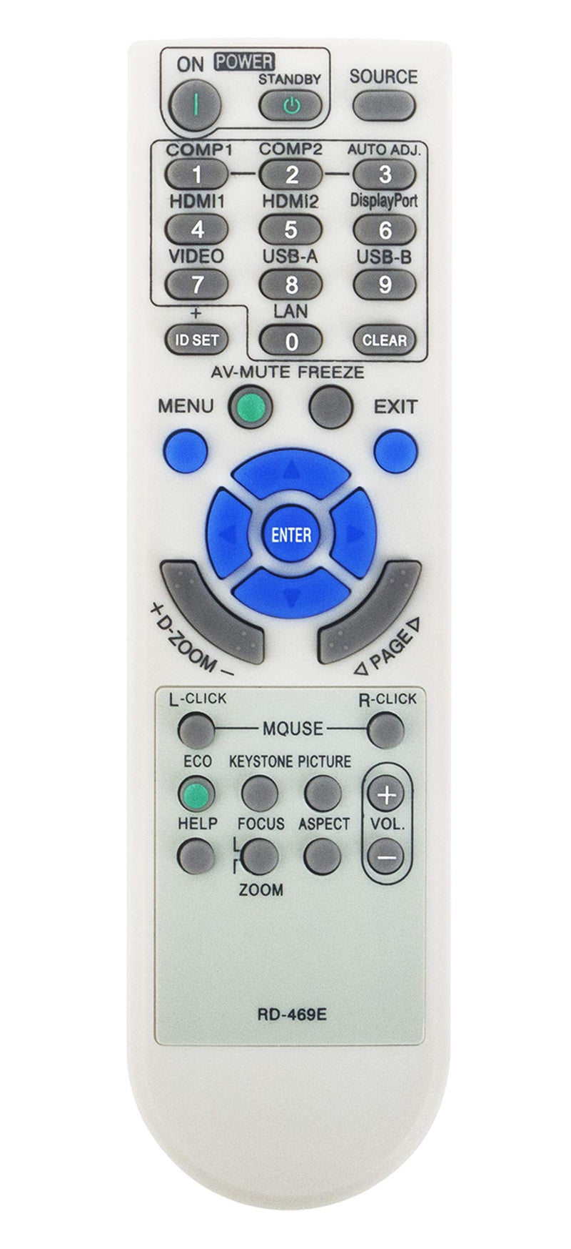 [Australia - AusPower] - RD-469E Replaced Remote fit for NEC Projector VE303 VE303X V302X V302W V332X V332W V302H UM351W UM301W UM361X UM301X U321H 