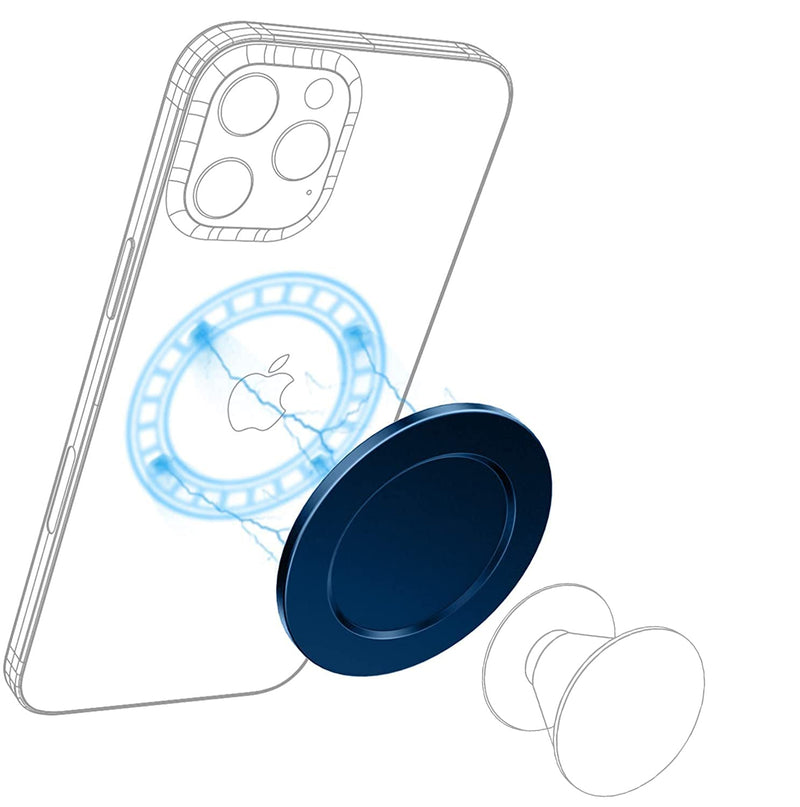[Australia - AusPower] - enGMOLPHY Compatible with iPhone 12/13 Magnetic Base Plate,Removable for Wireless Charging Mag-Safe Accessories Designed for P-Sockets or Phone Ring Holder（Blue） Blue 