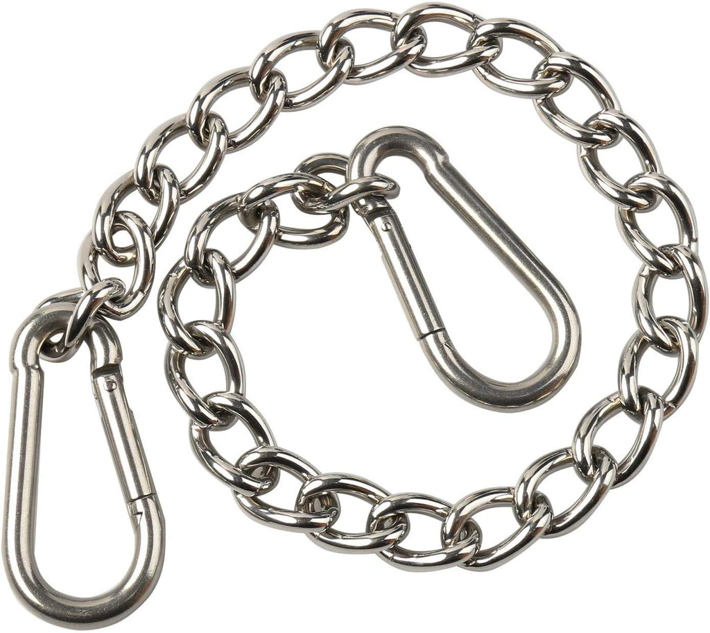[Australia - AusPower] - LICY Swing Heavy Punching Bag Chain for Hammock Chair Aerial Yoga Indoor Outdoor Stainless Steel Kit with 2 Carabiner Hooks 600 LB 1 Set 