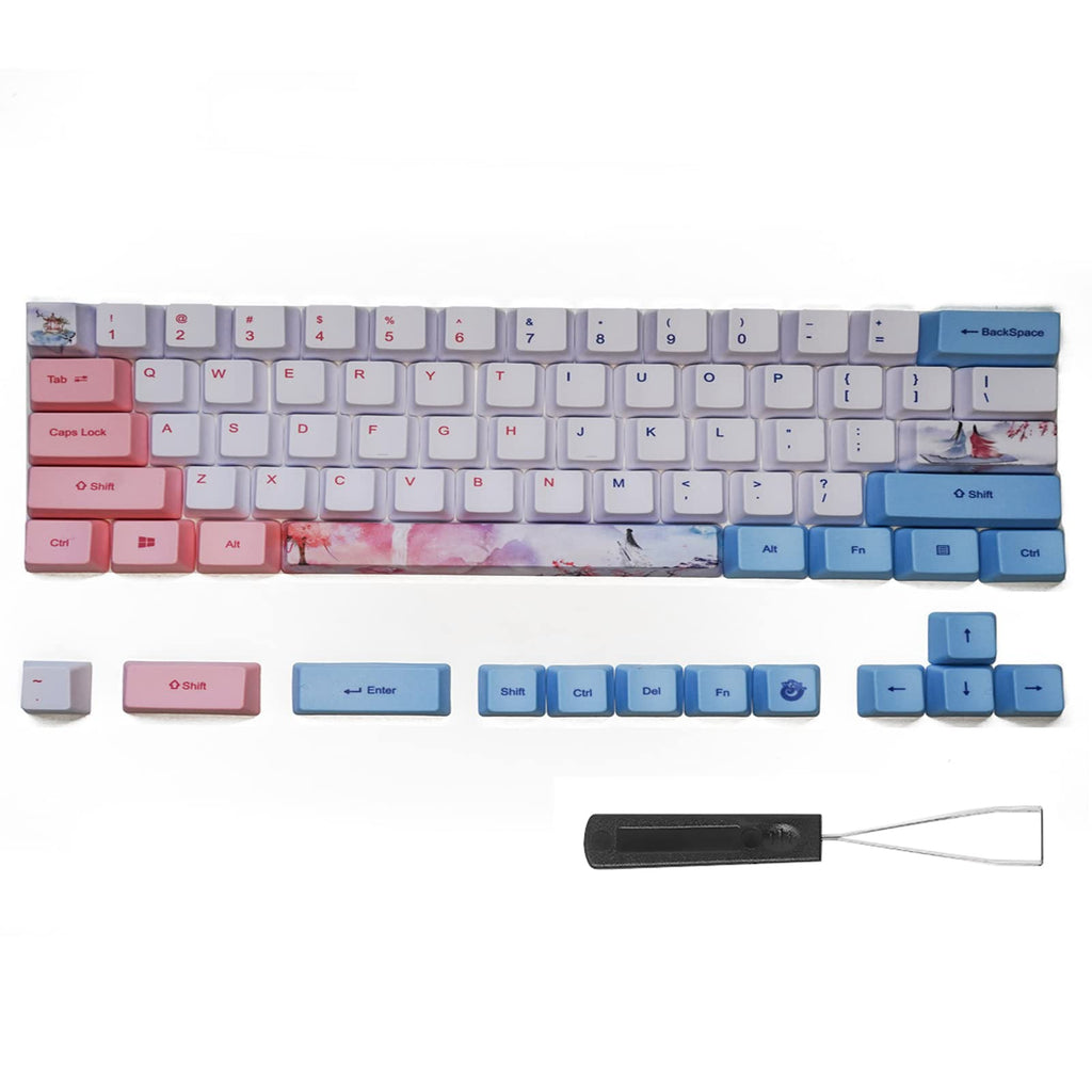 [Australia - AusPower] - 73 Pcs Five Faced Dyed Anime DIY Keycaps, PBT Keycap Set with Shaft Puller, for Mechanical Keyboards(Anime Keycaps) 73 Sansei III 