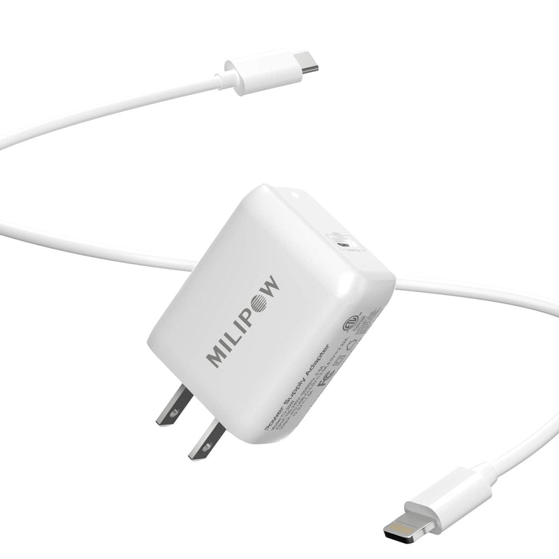 [Australia - AusPower] - 20W iPhone Fast Charger PD3.0 USB-C Type-C Compact Charger Adapter Compatible with iPhone 12/12 Pro /12 Pro Max /12 Mini /11 Series, iPad Pro, iPad Air, Google Pixel, AirPods, Apple Watch and More 