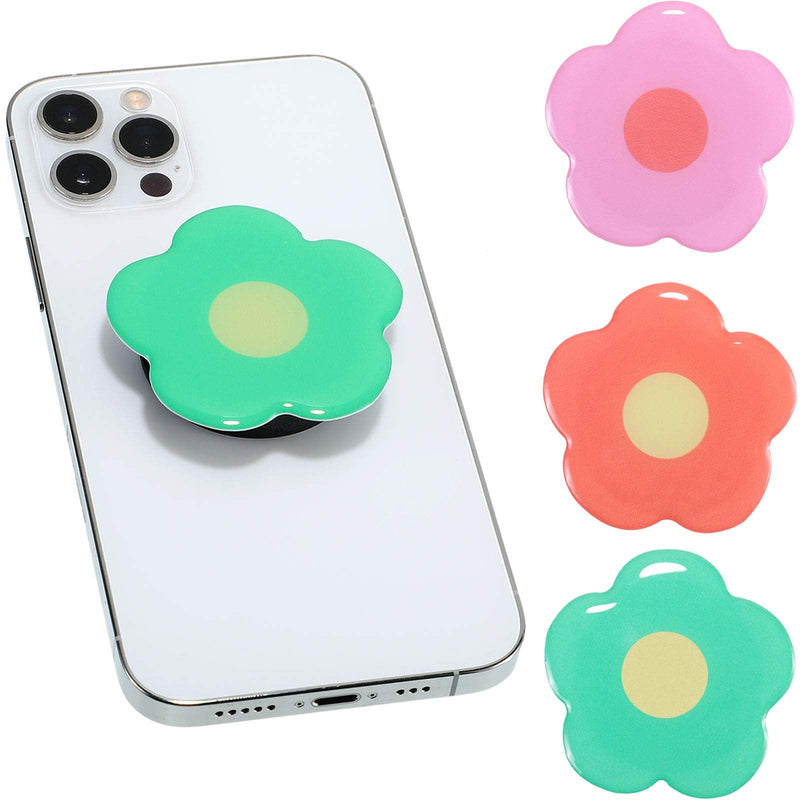 [Australia - AusPower] - 3 Pieces Phone Grip Holder Flower Collapsible Phone Holder Self-Adhesive Sublimation Phone Holders for Smartphone and Tablets 