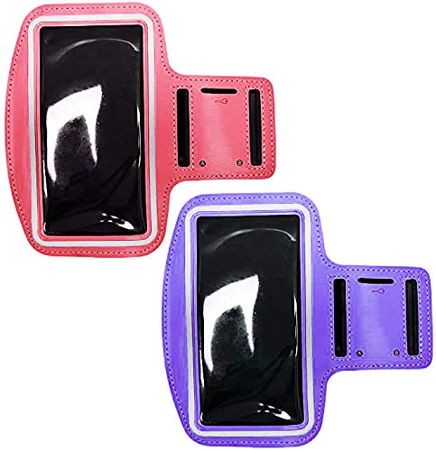 [Australia - AusPower] - Set of 2 Small (Phones up to 4.7") Assorted Phone Armbands - Phone Case for Exercising - Unisex - Bright Colors - Screen Protector (Small, 2) 