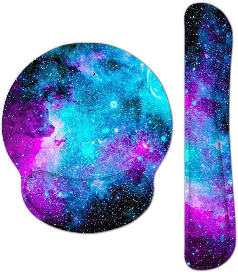 [Australia - AusPower] - Mouse Pad Keyboard Wrist Rest, Gel Non Slip Rubber Wrist Support Rest Mouse Pad for Home Office, Computer, Laptop, Typist, Gamer, Soft Cushion Mousepad with Memory Foam Ergonomic -Nebula Galaxy Nebula Galaxy 