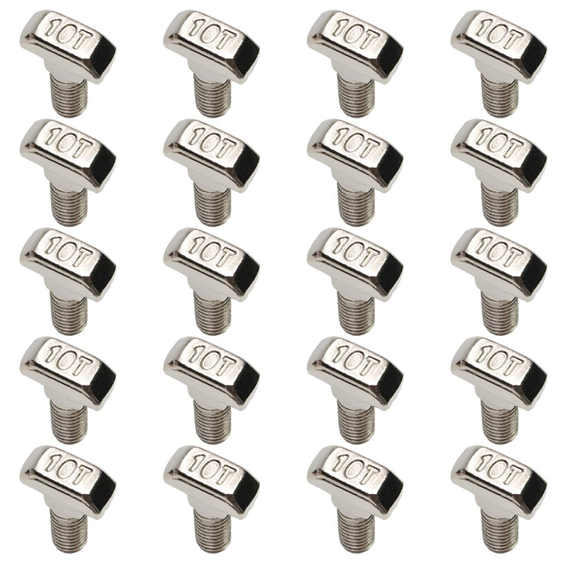 [Australia - AusPower] - Yinpecly M8 x 20mm T Slot Bolts Fastener for European Standard 45 Series T-Slot Aluminum Profile Construction Industry, Carbon Steel Chrome Plated Silver Tone 20pcs M8x20 