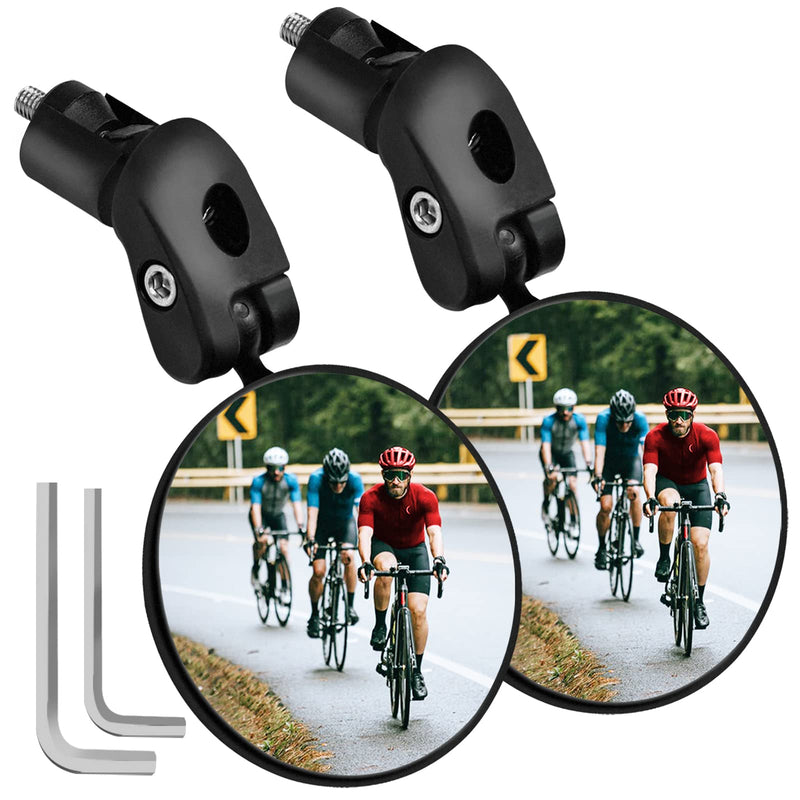 [Australia - AusPower] - Sanctus Bike Mirror, 2Pcs Adjustable Bicycle Riding Rear View Mirror, Universal HD Safety Rearview Mirror, 360˚ Rotatable Handlebar Rearview Mirrors for Mountain Road Cycling Bikes 